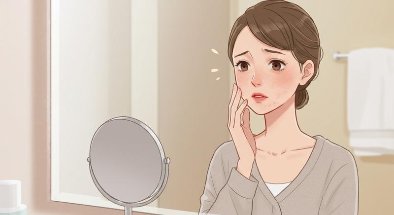 肌トラブルに悩む女性