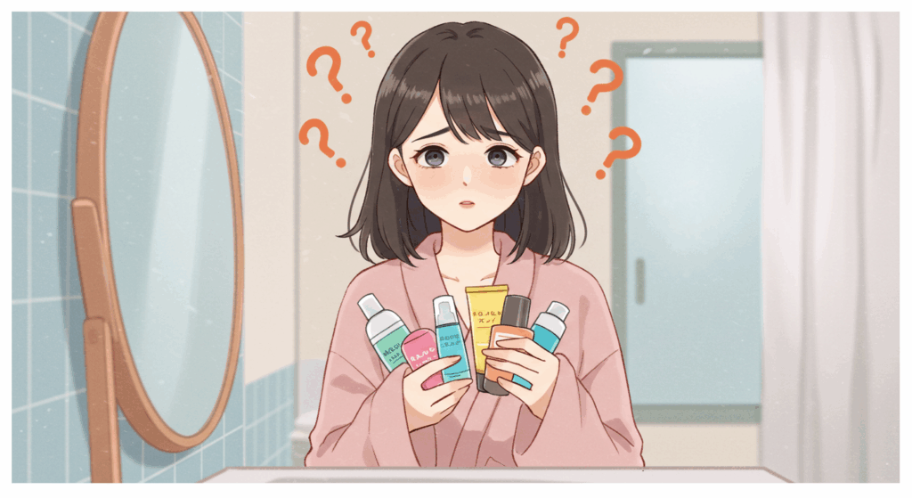 スキンケアの順番がわからず困ってる女性