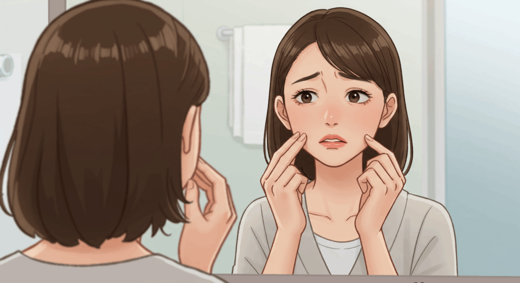 ニキビに種類があることを知り困っている女性