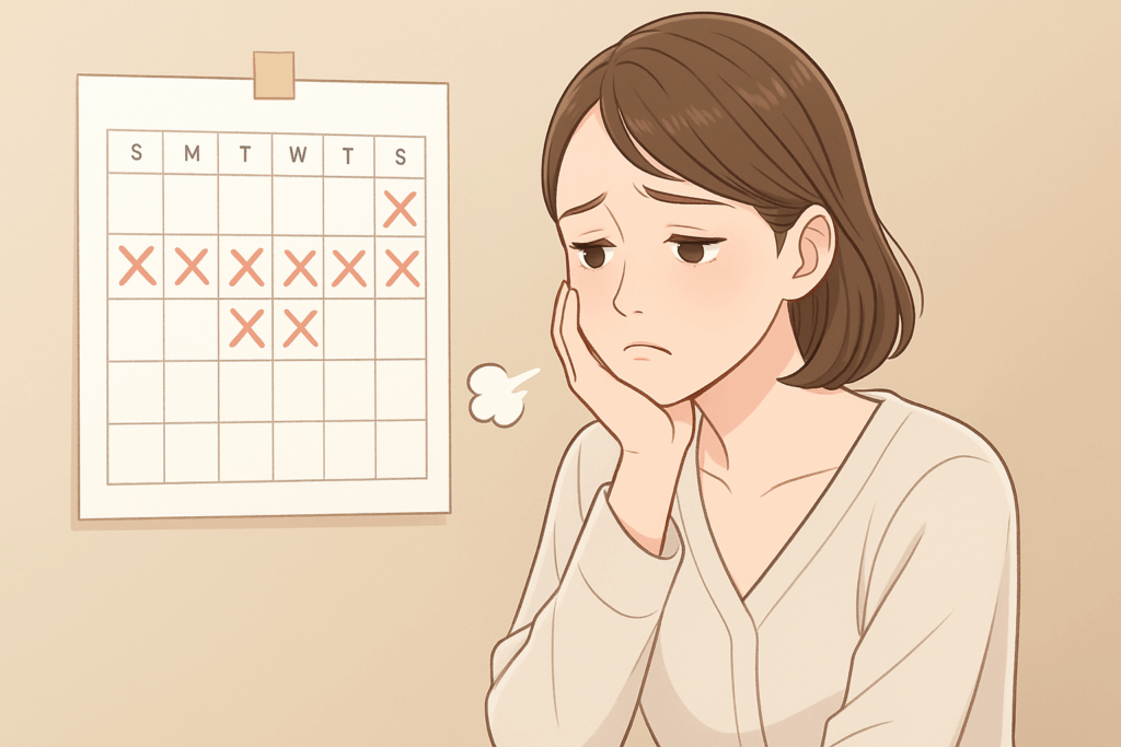 脱毛の予約が取れずスケジュールに悩む女性